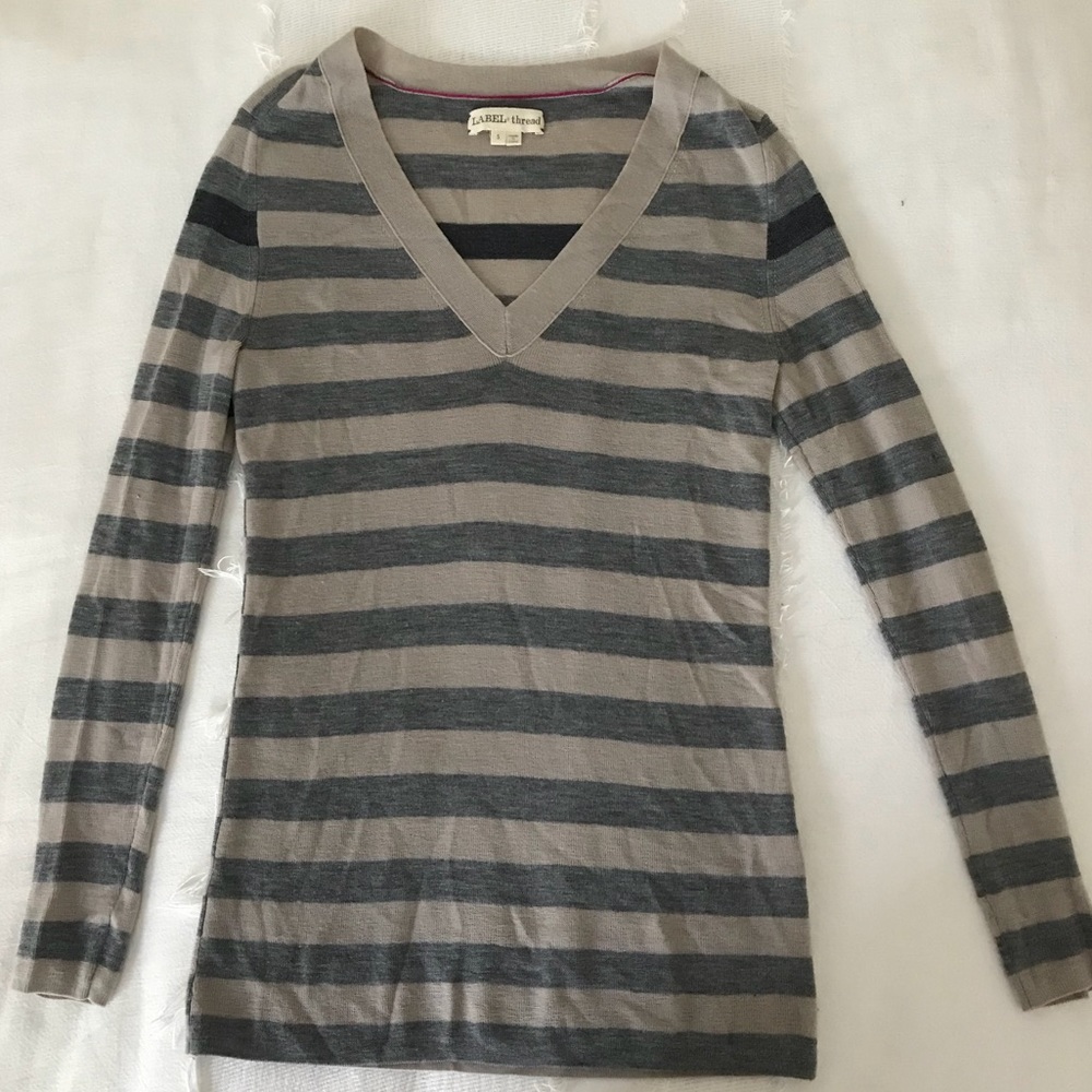 Label + Thread striped sweater